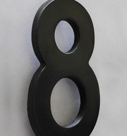 Ecco E4N Transitional House Number, Brass, One size